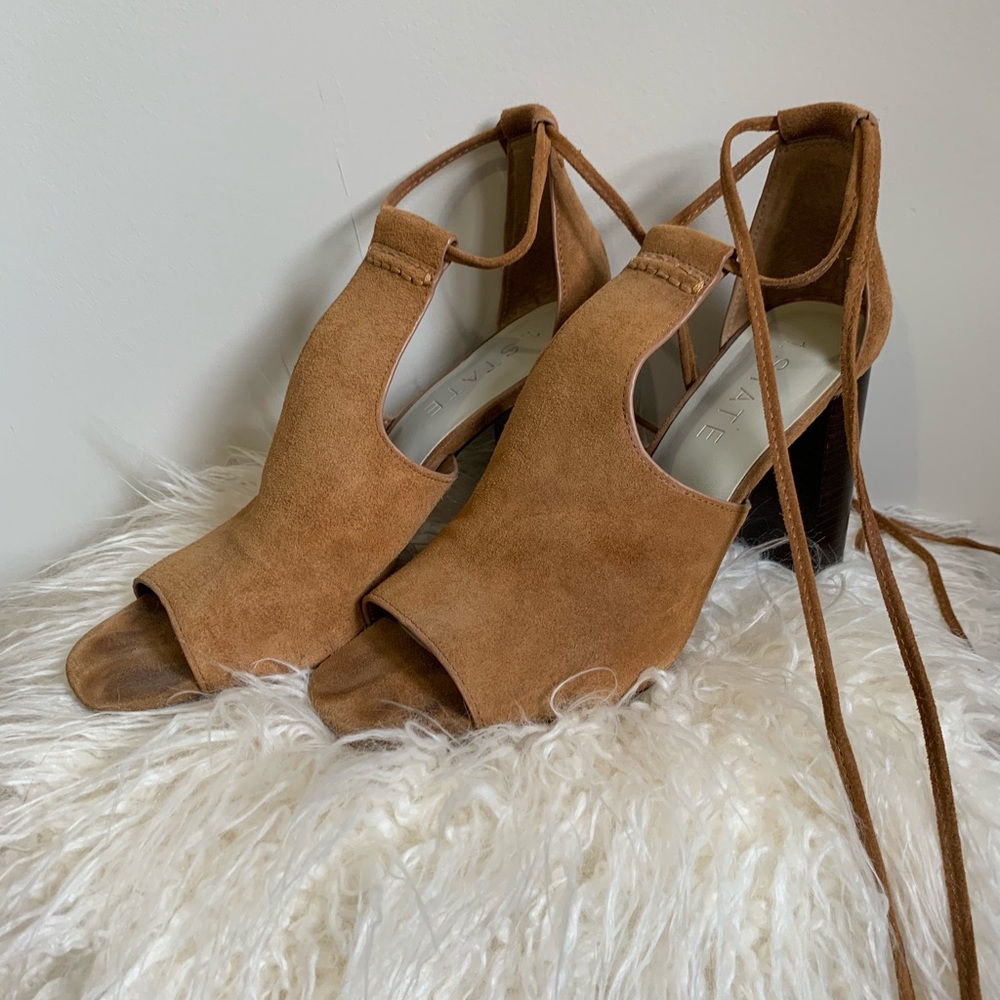 1. state cognac suede heels